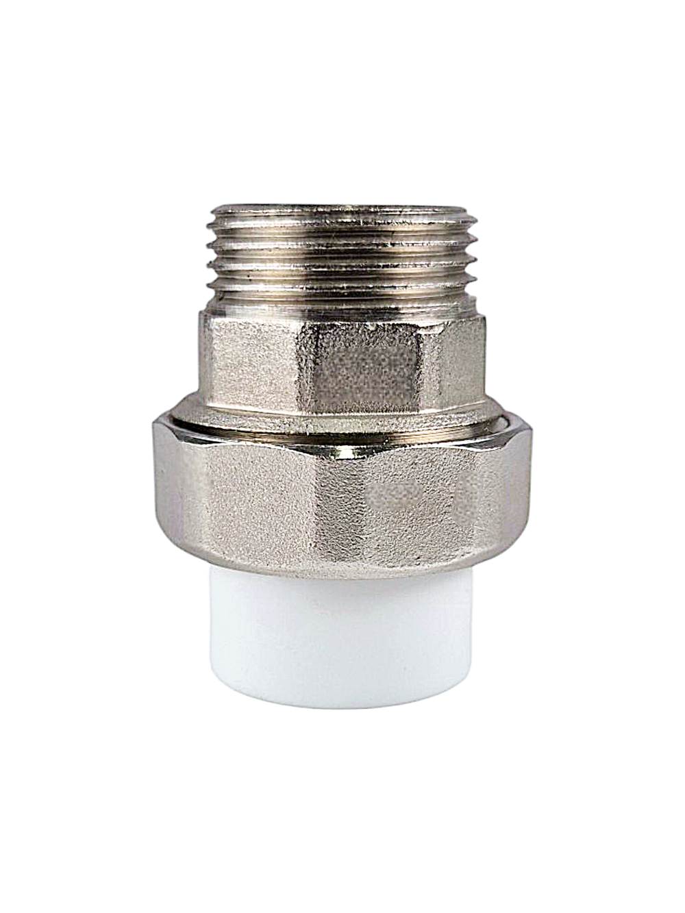 Муфта комбинированная разъемная (Американка) PPR наружная резьба 20х 3/4,  белый, RTP (200/20)