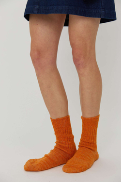 Носки цвета оранжевый "меланж" из шерсти