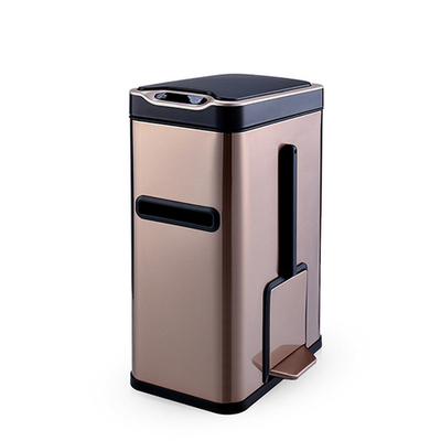 Ведро мусорное с ёршиком, сенсорное, внутр ведро, туалетная бумага, JAH-534, 7л (золотой)