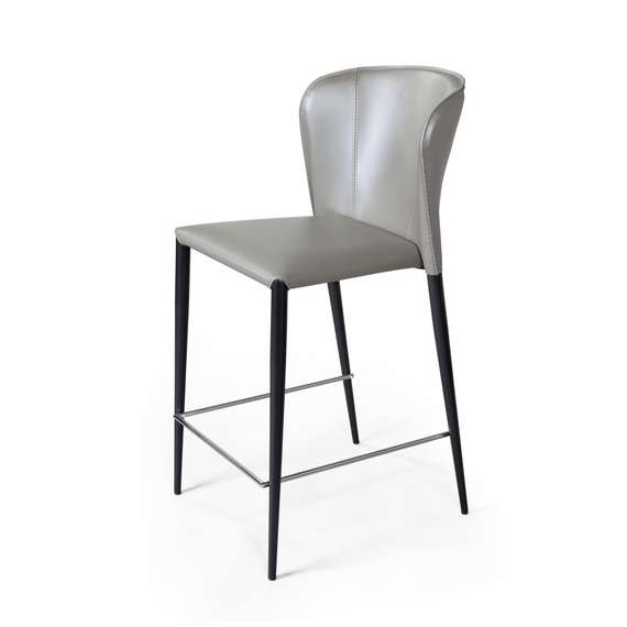 Полубарный стул Albert серо-коричневая кожа