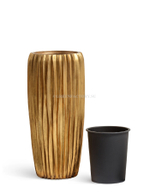 Кашпо TREEZ Effectory - Metal - Высокий конус Design Wave - Сусальное золото