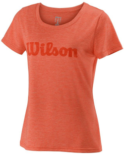 Женская футболка теннисная Wilson Uwii Script Tech Tee - pro staff red