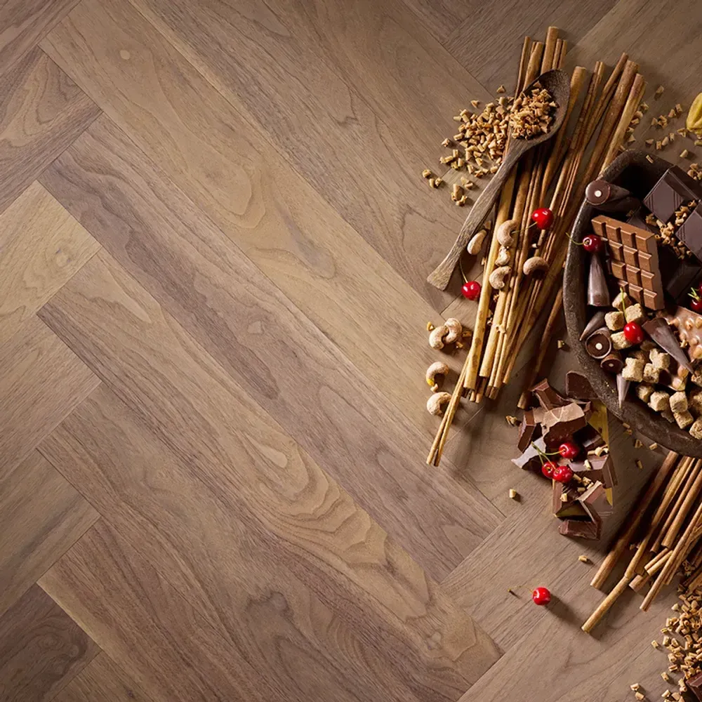 Инженерный паркет Coswick Американский Орех Туманный Рассвет (American Walnut Foggy Dawn) Шелковое масло ультраматовое