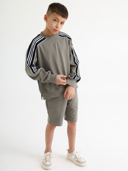 Свитшот с лампасом, олива