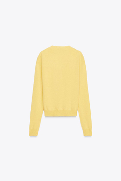 ZARA КАРДИГАН ИЗ 100% КАШЕМИРА, ЖЕЛТЫЙ