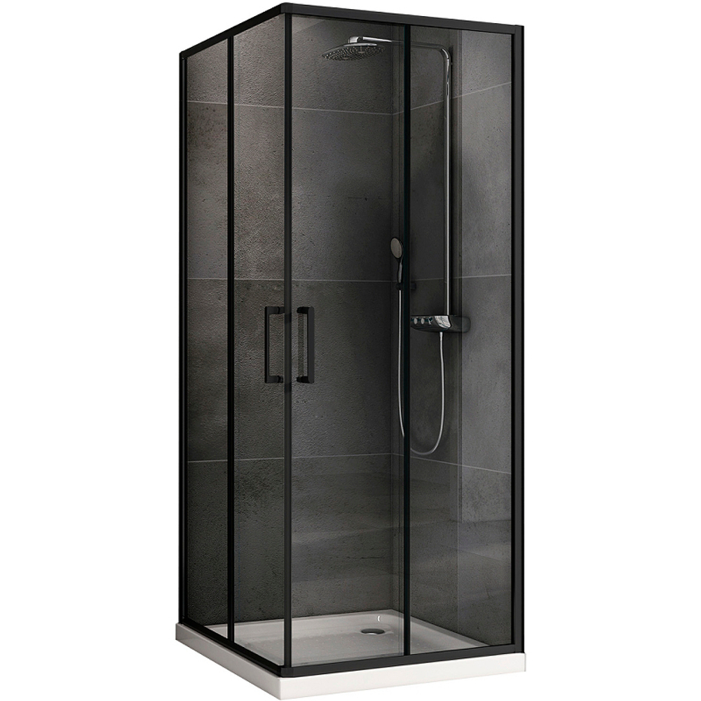 Душевой уголок Abber Schwarzer Diamant 90x90 AG02090B5 профиль Черный стекло прозрачное