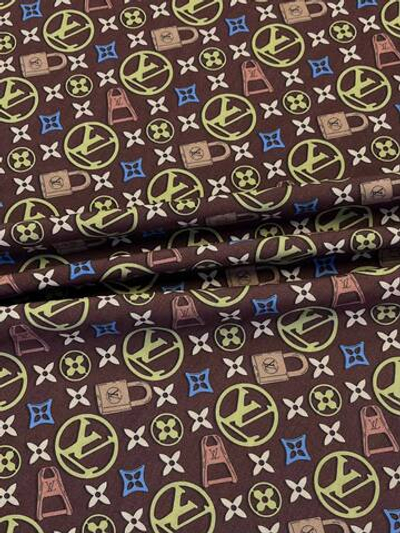 Шерсть костюмно-плательная Louis Vuitton бордовая с лого