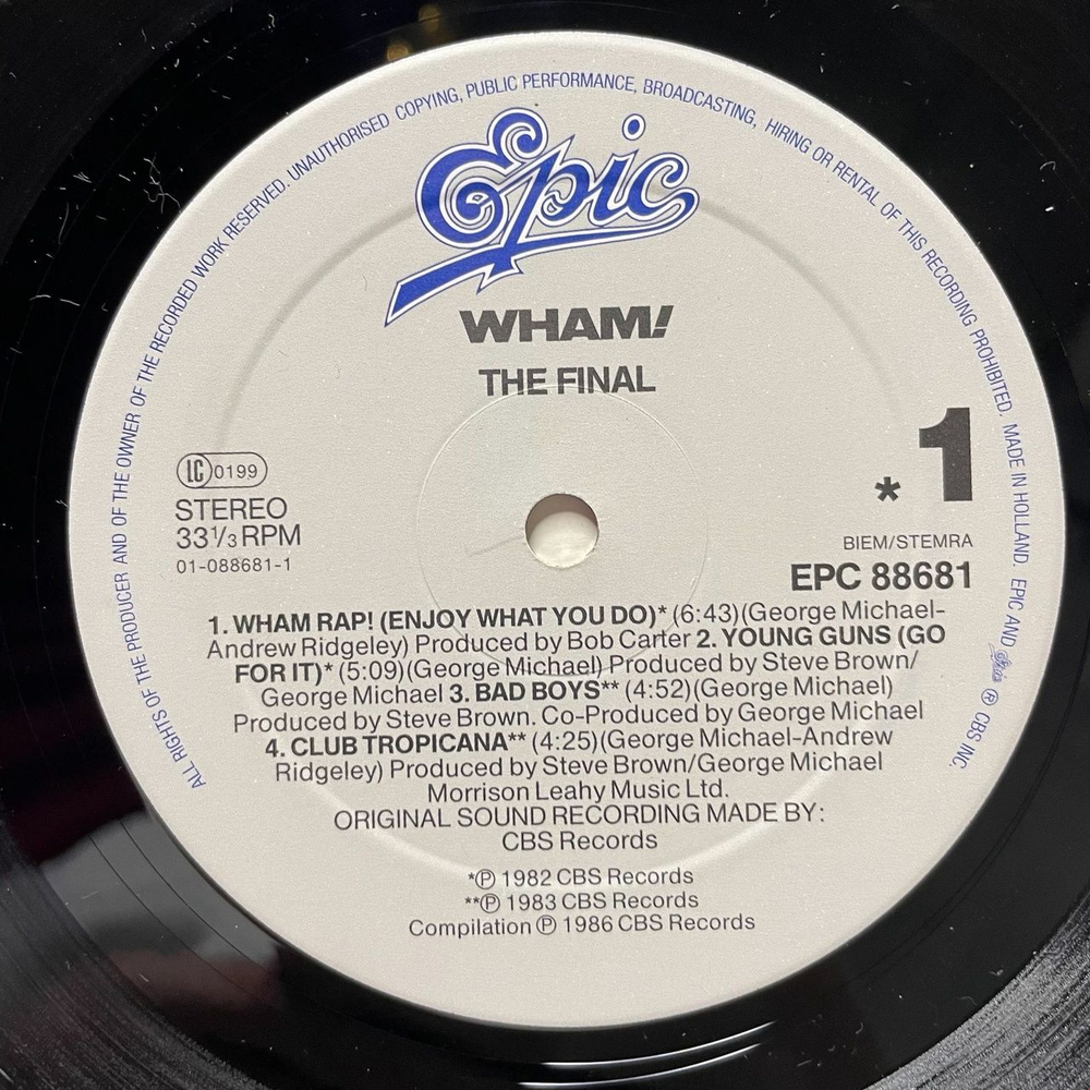 Винтажная виниловая пластинка LP Сборник Wham The Final (Holland 1986) Freedom