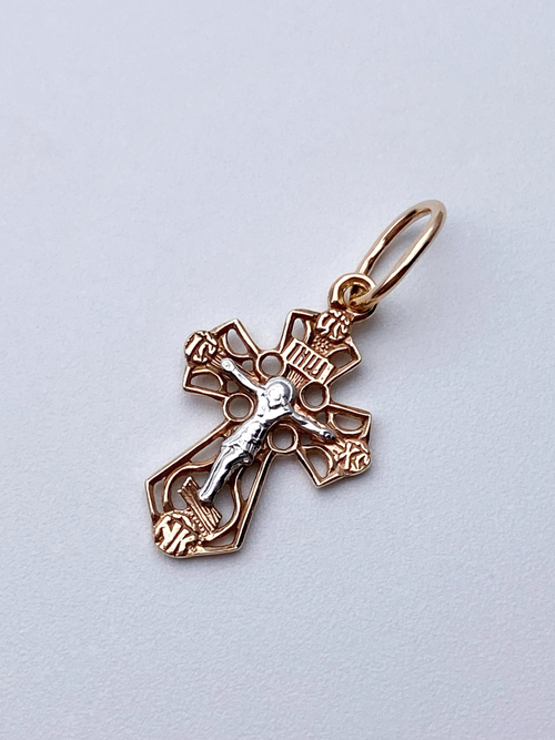 Крест из серебра/Позолота/С подвижным ухом