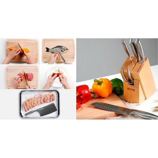 Набор Huo Hou Nano Knife (4 ножа и ножницы с подставкой) (HU0014)