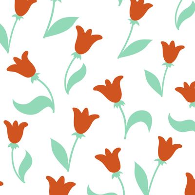 Милые красные колокольчики. Простой и стильный принт