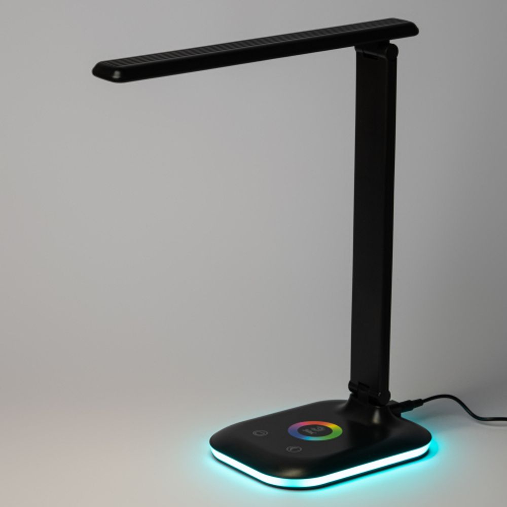 Настольный светильник ЭРА NLED-502-11W-BK светодиодный с RGB ночником черный