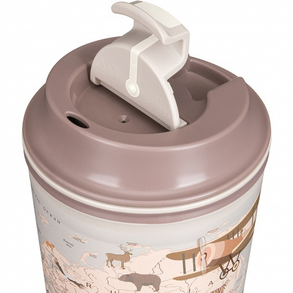 Термостакан с клапаном 350мл «Карта» светло-бежевый