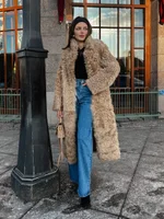 Удлиненная двусторонняя шубка Sand, Бежевая