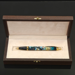 Ручка "Деревенский пейзаж" с ручной росписью Палех в футляре