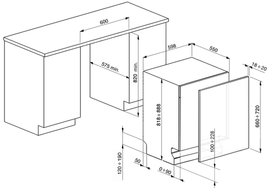 Встраиваемая посудомоечная машина Smeg ST324ATL