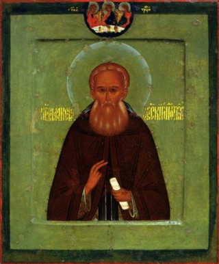Икона святой Александр Свирский на дереве на левкасе
