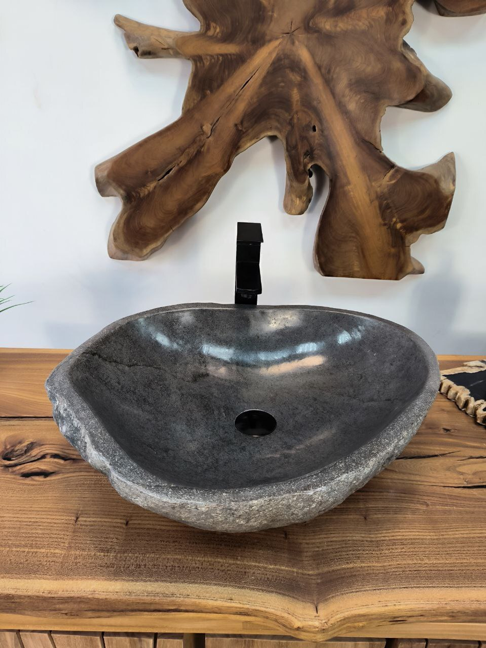 Раковина из речного камня RS-65902 55х45х16 из натурального камня