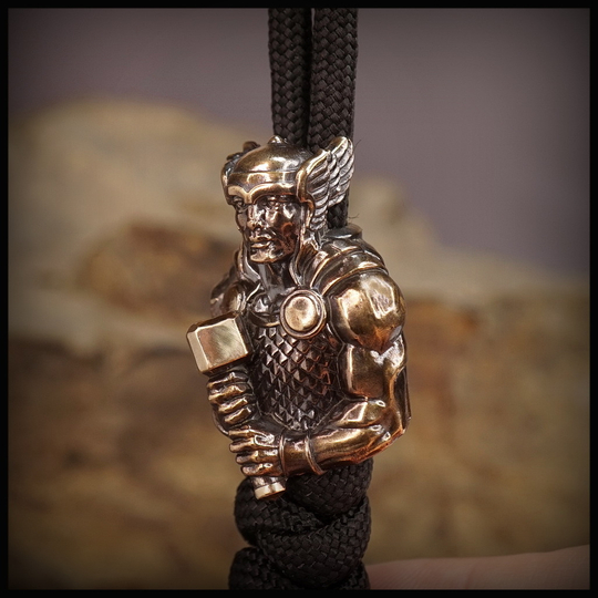 Темлячная бусина "Тор" для ножей , бронза