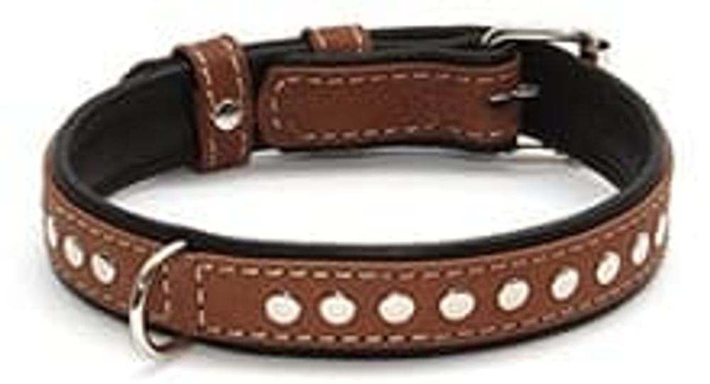 Ошейник одинарный с украшением (ширина 14мм. длина 27-35см) коричневый Collar Ошейник одинарный с украшением (ширина 14мм. длина 27-35см) коричневый Collar