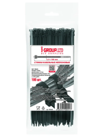 Стяжка (хомут) кабельная нейлоновая 2,5х100 мм Черная (100 шт.) I-GROUP.LTD