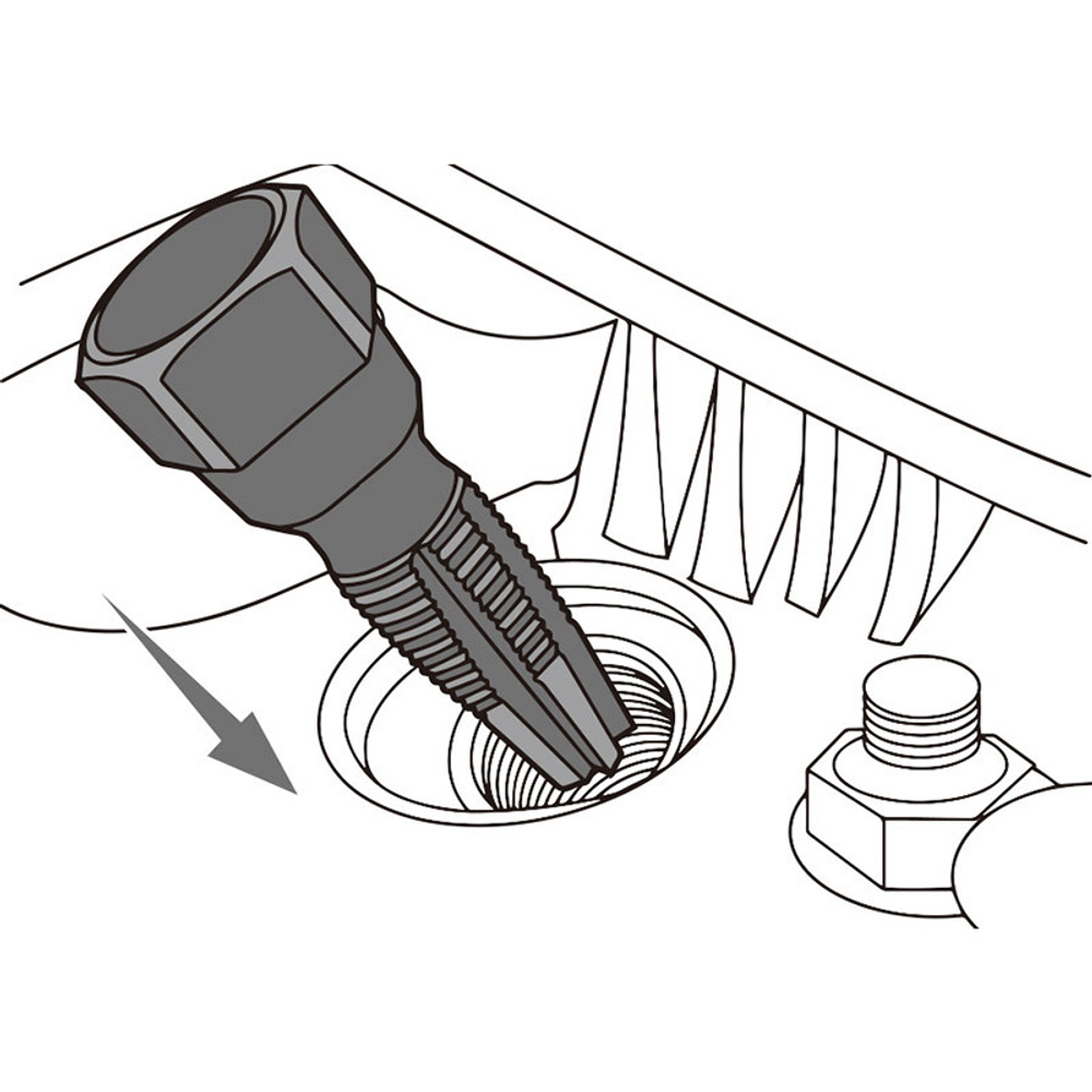 KING TONY (11305SQ) Набор для восстановления резьбы свечей зажигания в ГБЦ М14 х 1.25
