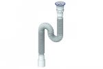 Сифон UNICORN гофрированный 1200мм, прикручивающийся выпуск 1 1/2 (Ø40), чашка нерж. D230