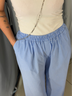 Костюм голубой с кружевом