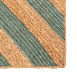 Ковер из джута 200х300см Tkano Ethnic зеленый с вставками