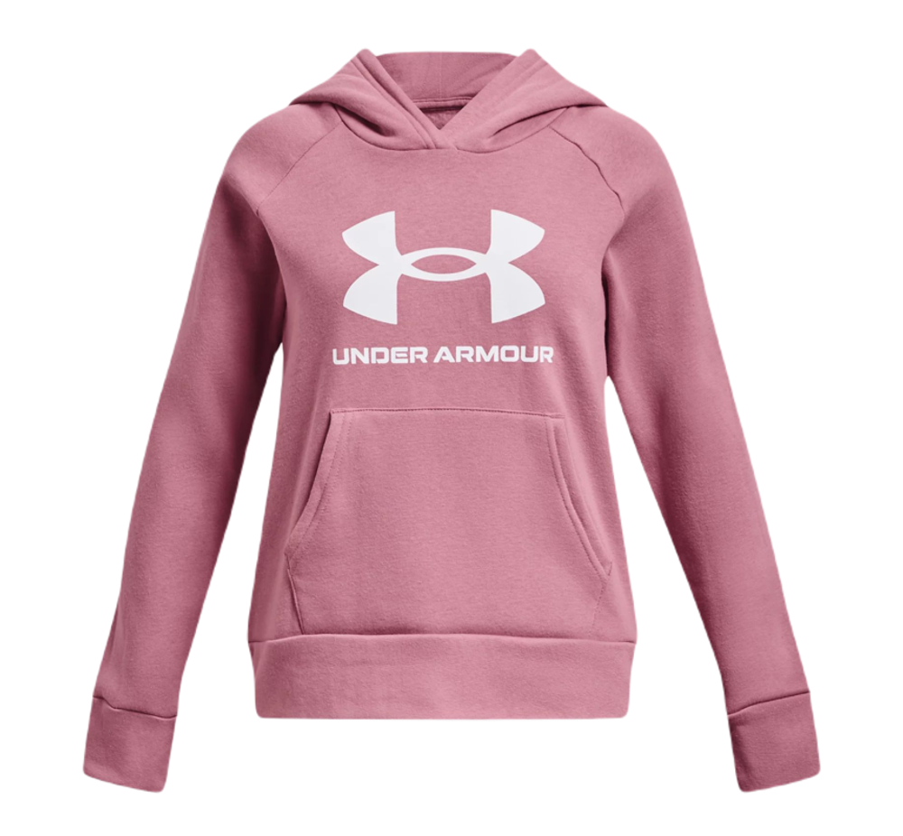 Детская теннисная куртка Under Armour Girls' UA Rival Fleece Big Logo Hoodie - pink/white
