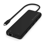 USB-Хаб Satechi Triple Display Multiport (USB-C) (ST-P3D13) Подключение: встроенный кабель USB-C 3.2 Gen 2. Порты: 2 USB-C 3.2 Gen 2 (PD 100 Вт), USB-A 3.2 Gen 2, 3 USB-A 3.2 Gen 1, 2 USB-A 2.0, 2 HDMI (до 4K 60 Гц), DisplayPort 1.4 (до 8K 60 Гц), Gigabit