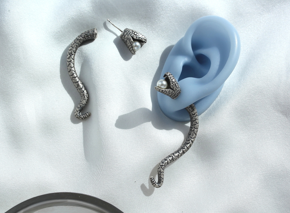 Серьги-джекеты "Serpenti" 52,5мм