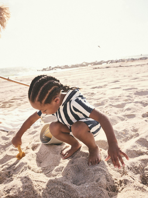 Комбинезон махровый пляжный для мальчика Next E92-311, Синий, Белый