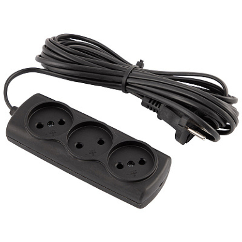 Удлинитель Engy "Эконом" 7м/3роз (ШВВП 2х0.75) черный