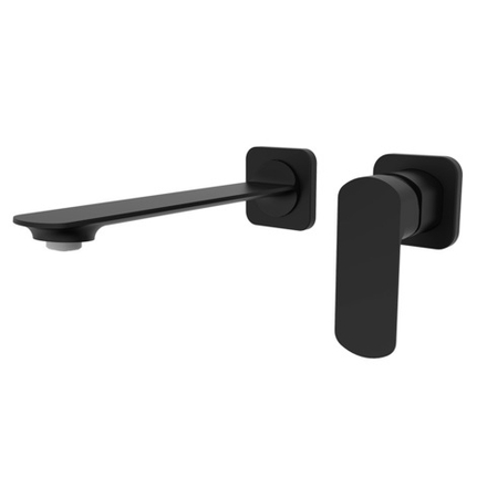 AQM6315MB Monza Смеситель для раковины настенный на 2 отв., внутр монтаж в компл., Черный матовый