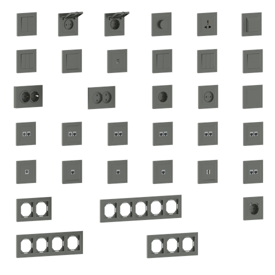Рамка 1-я,  Wave матовый титан,  серия A07