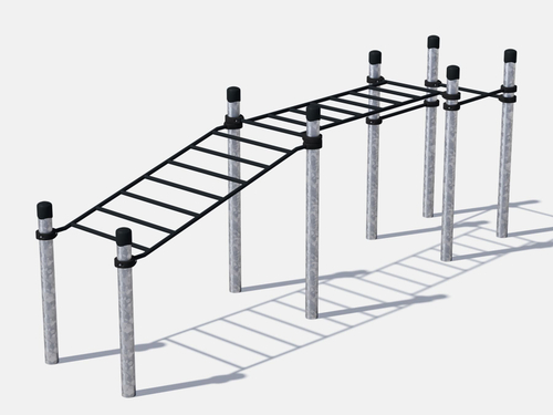 Рукоход двухсекционный с подъёмом и 3 турника (цинк)