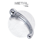 Серебристый двусторонний металлический дилдо 21см ToyFa Metal 717182-S