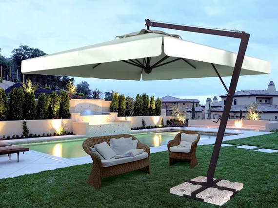 Зонт профессиональный Leonardo Braccio, 400х400 см, антрацит, слоновая кость