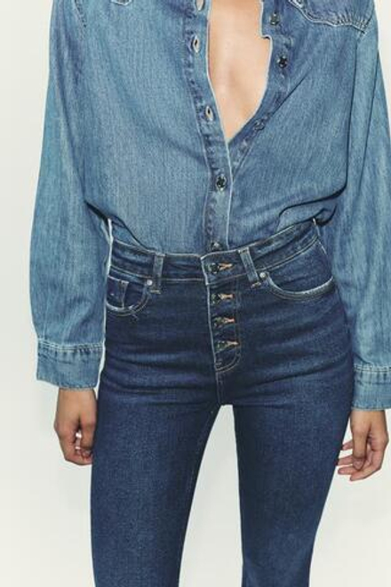 ZARA ДЖИНСЫ Z.06 КЛЕШ С ВЫСОКОЙ ПОСАДКОЙ, СИНИЙ