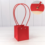 Пакет подарочный 13х11.5х11.5см Ваза для цветов (Красный)