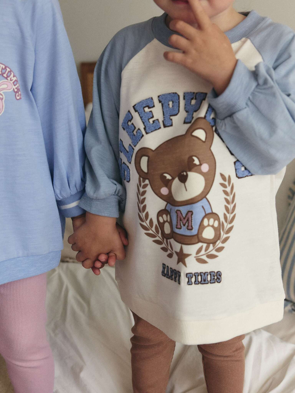 Толстовка и легинсы в комплекте для девочки Next B11-568, 3 шт., Розовый, Голубой