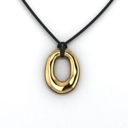 Колье EVA OVAL PENDANT на черном шнурке