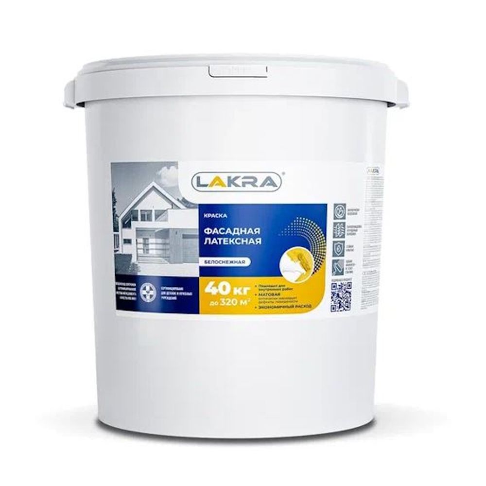В/д фасадная белоснеж. латексн. 40кг (Лакра) / арт.8306525 В/д фасадная белоснеж. латексн. 40кг (Лакра) / арт.8306525