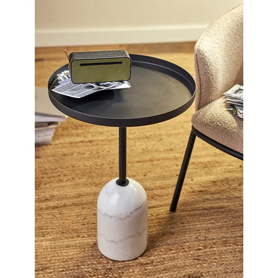 Журнальный столик Lars, Ø40х58 см, белый мрамор