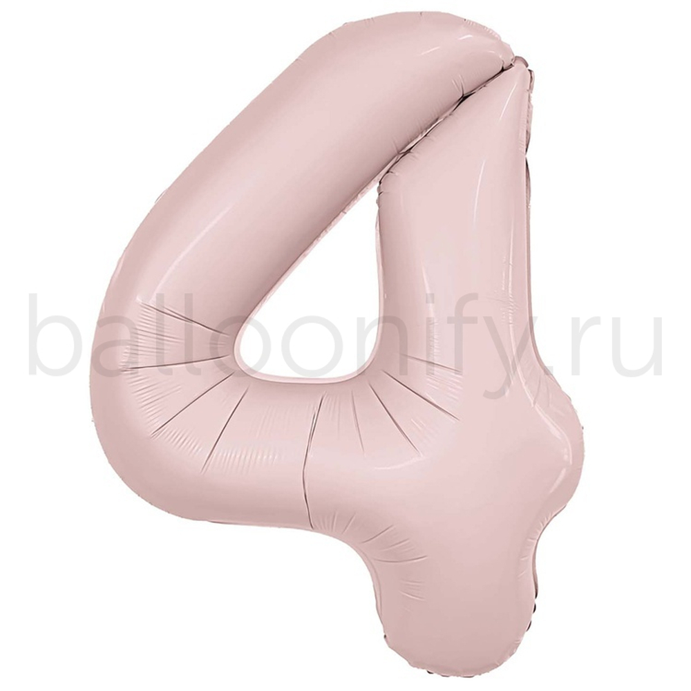 Шар ЦИФРА 4 Пыльная роза 40" 102 см