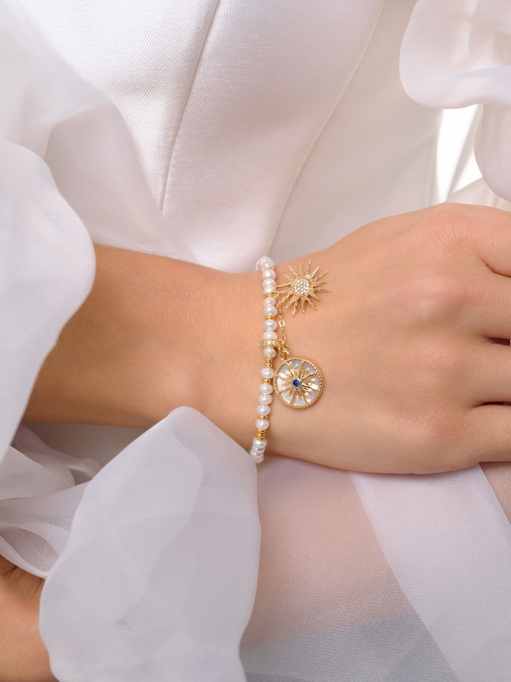 Браслет "Crystal sun pearl" Gold