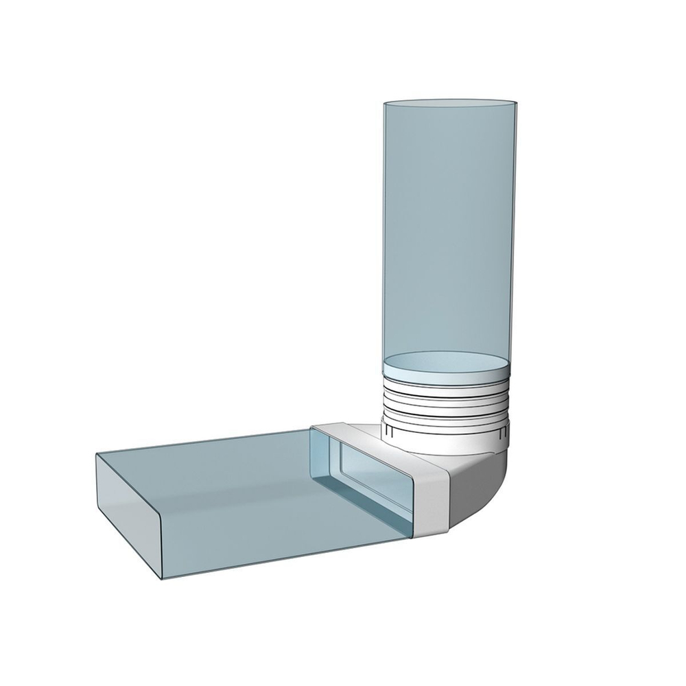 Уголок вентиляционный пластик, d100 мм, плоск+кругл, d120 мм, 60 мм, Эра, 612СК10КП