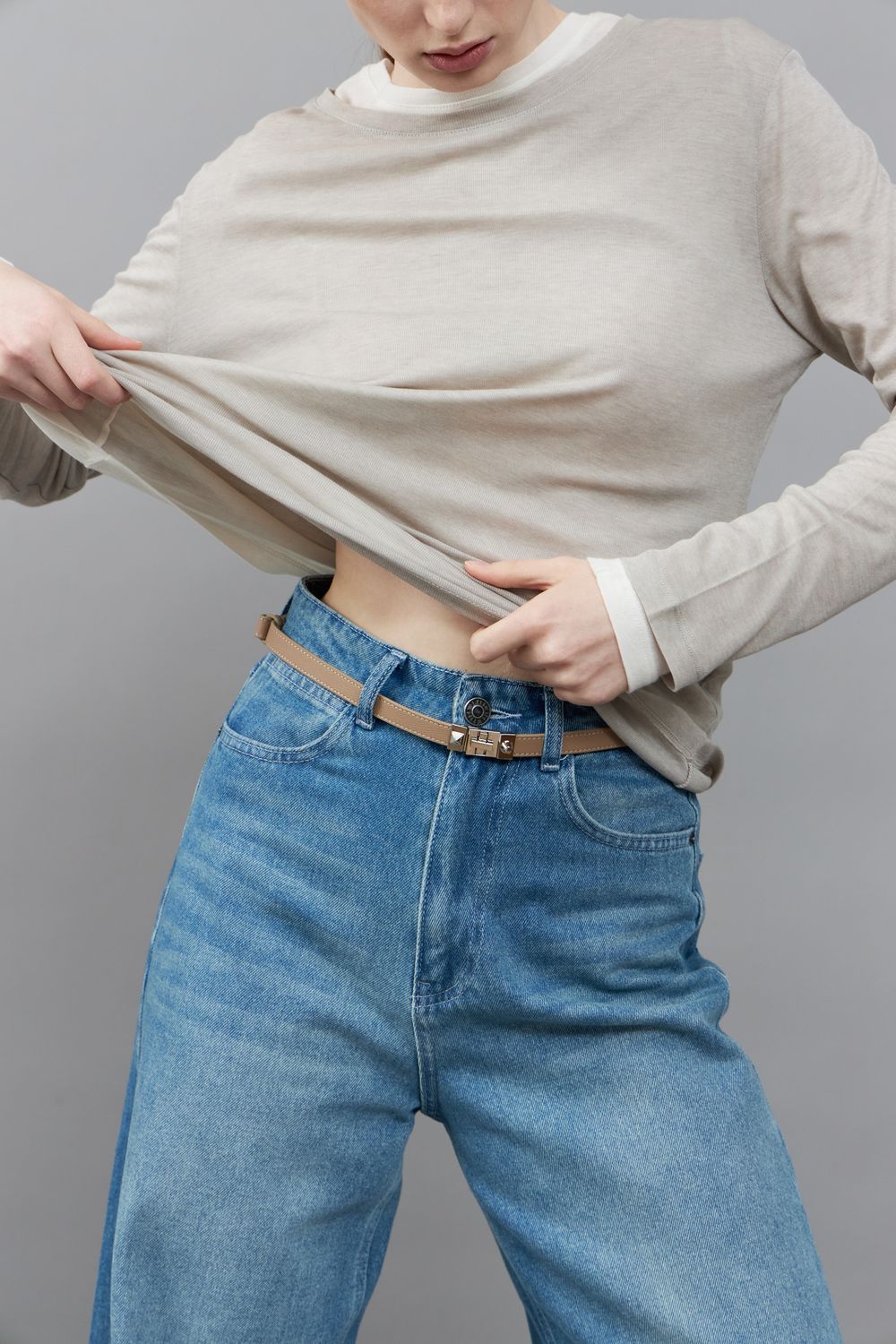 ТОНКИЙ РЕМЕНЬ С ЗАМОЧКОМ LATTE