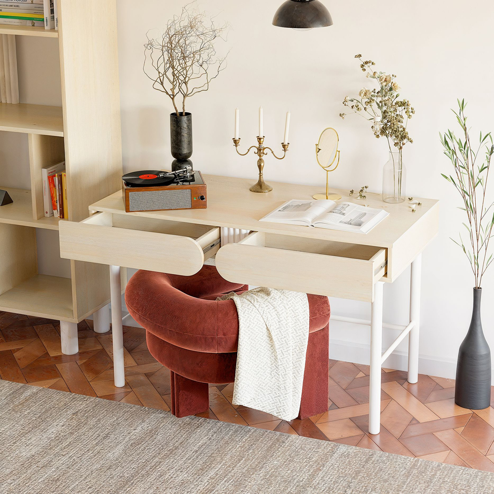 Стол письменный, 120х60х79, Ола, компьютерный, белый / дуб шамони, Dipriz